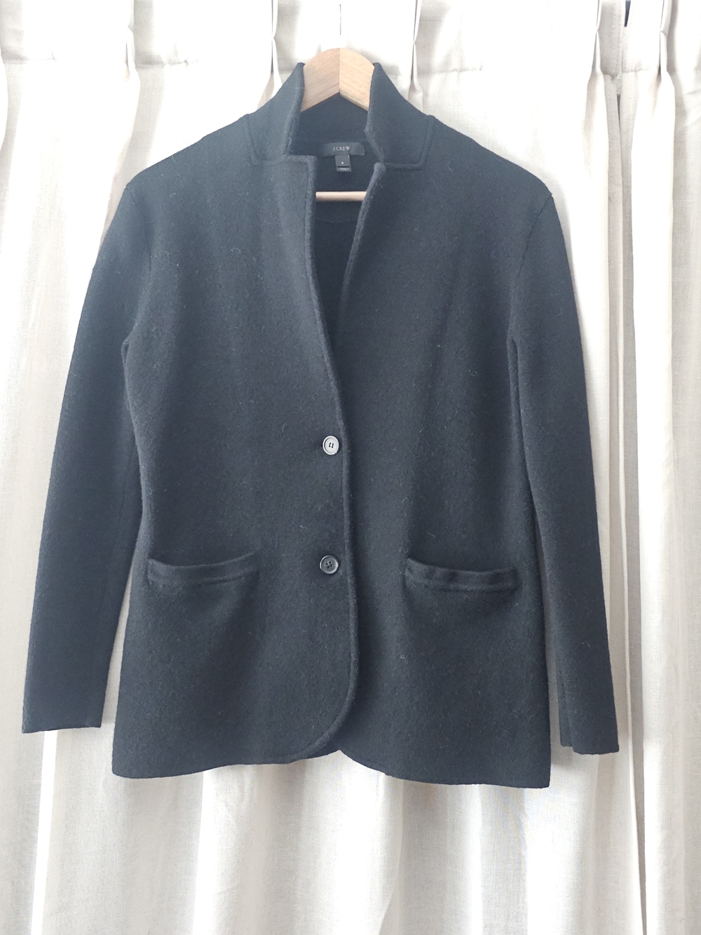 J.Crew 100% Merino Wool Sweater Blazer Black Size Small